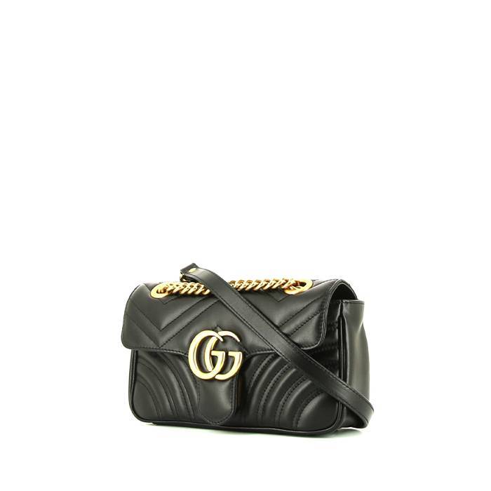 Borsa A Tracolla GG Marmont Mini In Pelle in Nero - Gucci