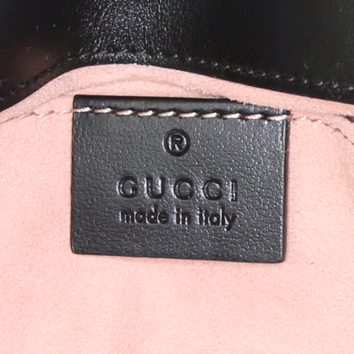 Gucci GG Marmont mini shoulder bag in black quilted leather - Detail D4