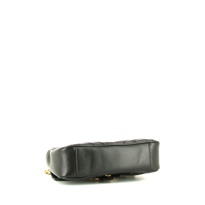 Gucci GG Marmont mini shoulder bag in black quilted leather - Detail D5