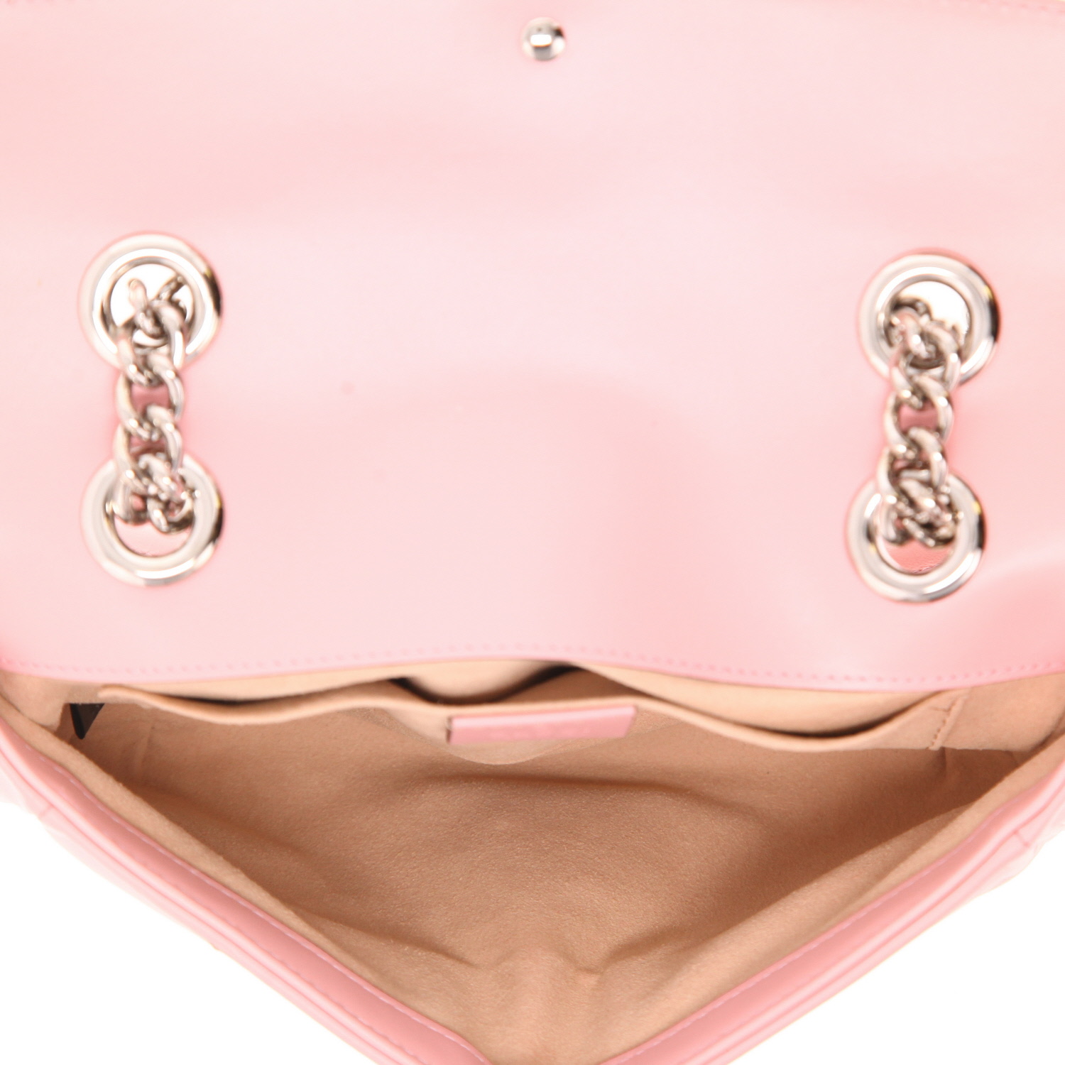 Sac bandoulière Gucci  GG Marmont petit modèle  en cuir matelassé rose - Detail D3