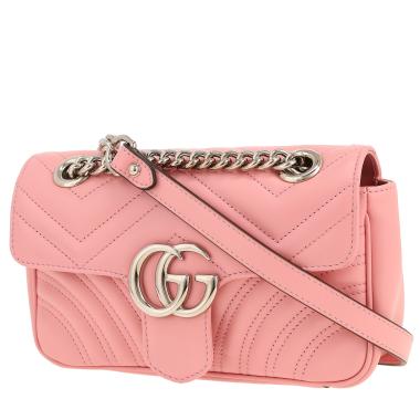 Borsa a tracolla Gucci  GG Marmont modello piccolo  in pelle trapuntata rosa