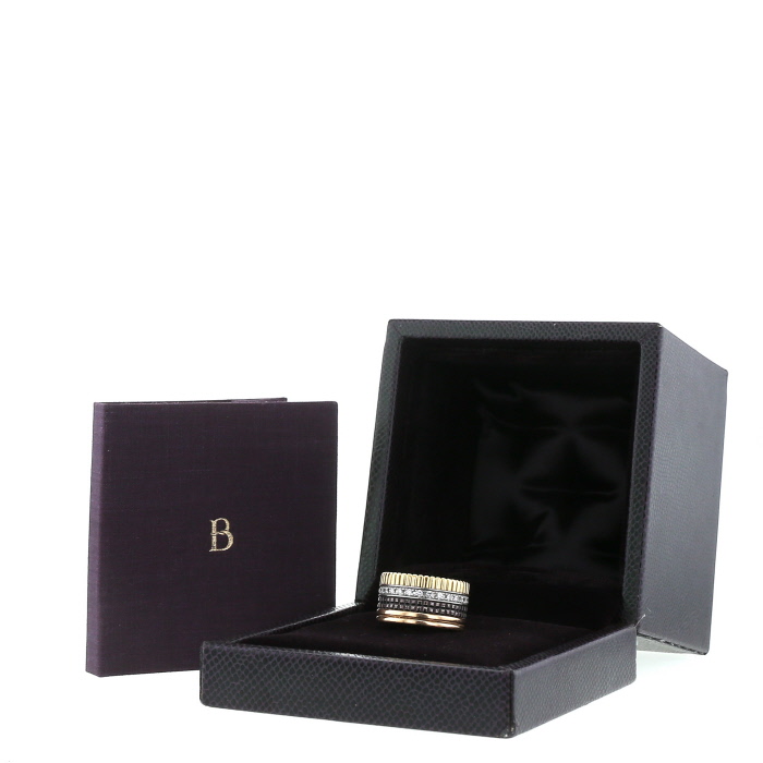 Anello Boucheron Quatre Classique modello grande in 3 ori,  diamanti e PVD marrone - Detail D2