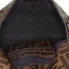 Fendi Baguette Cage mini shoulder bag in brown monogram canvas and white leather - Detail D3 thumbnail