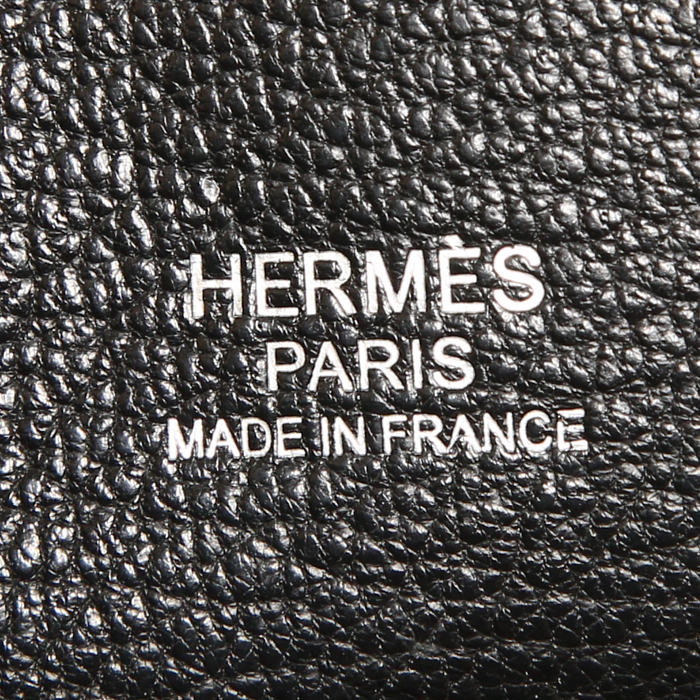 Borsa bisaccia Hermes Jypsiere 28 cm modello piccolo in pelle togo nera - Detail D3