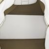 Hermes Sac de Week-End travel bag in white togo leather and khaki canvas - Detail D2 thumbnail