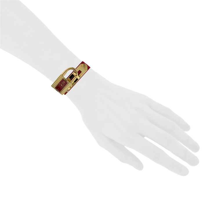 Montre Hermes Kelly-Cadenas en plaqué or Ref: KE1.201 Vers 1990 - Detail D1