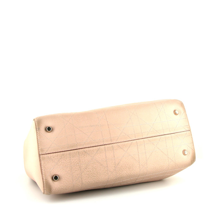Sac cabas Dior en cuir cannage rose-pale - Detail D4