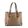 Shopping bag Louis Vuitton Hampstead in tela a scacchi ebana e pelle marrone - 360 thumbnail