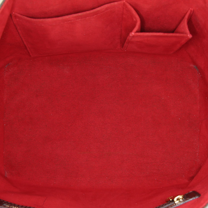 Bolso Cabás Louis Vuitton Hampstead en lona a cuadros ébano y cuero marrón - Detail D2