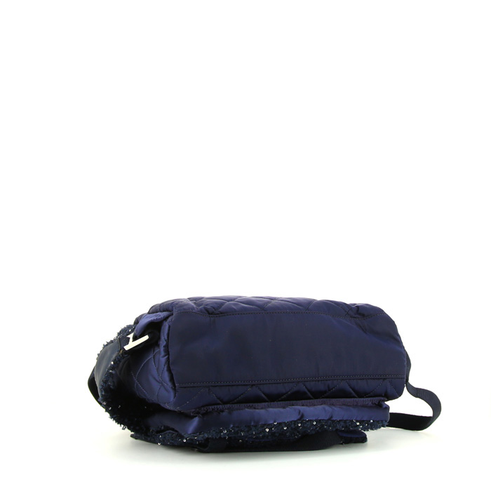 Zaino Chanel Editions Limitées in tela trapuntata e tweed blu - Detail D4