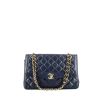 Chanel Vintage handbag in navy blue quilted leather - 360 thumbnail