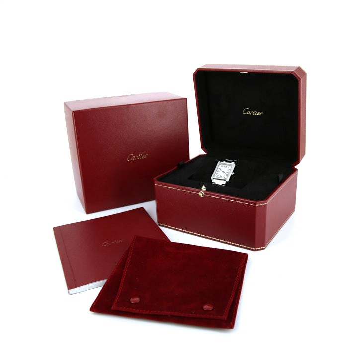 Reloj Cartier Tank Solo y acero Ref :  3170 Circa  2019