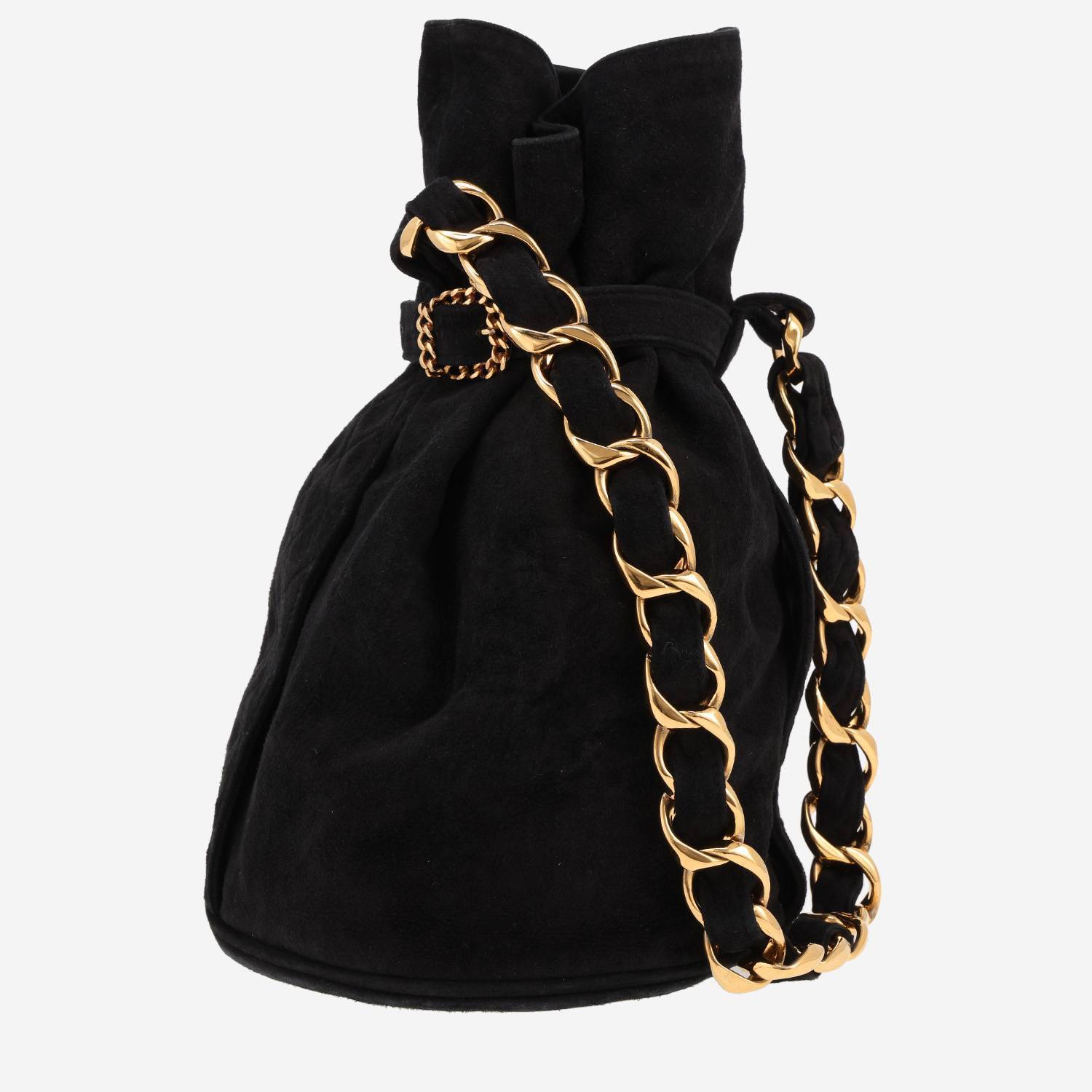 Borsettina da sera Chanel Vintage in camoscio nero