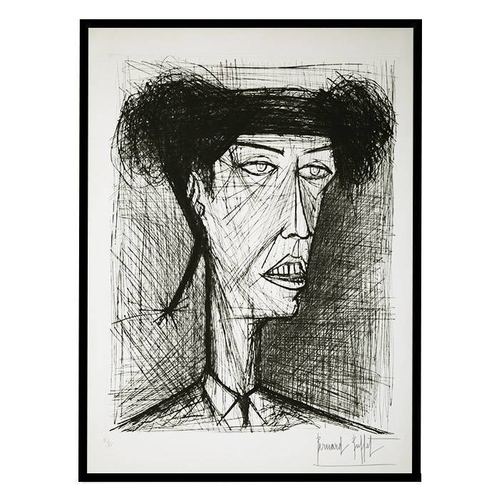 Bernard Buffet, "Torero I", dry point on paper, signed and numbered, of 1961 - 00pp