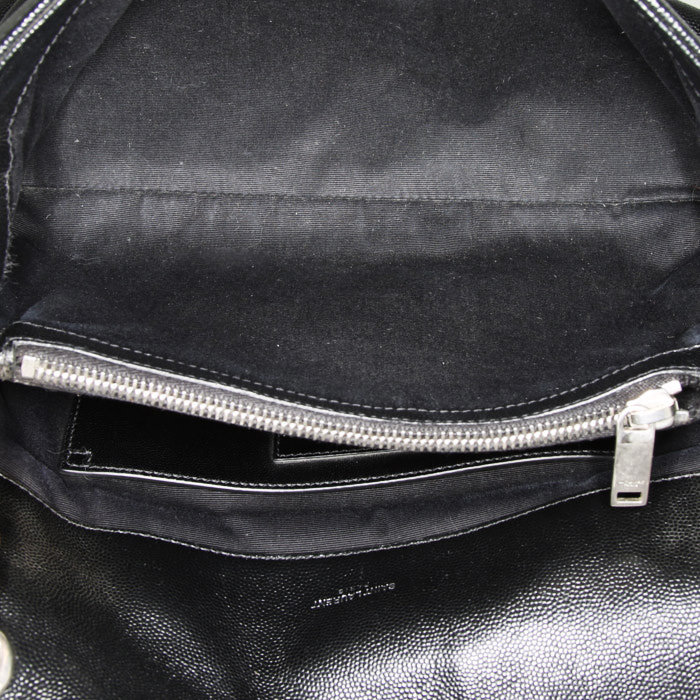 Saint Laurent West Hollywood shoulder bag in black grained leather - Detail D2