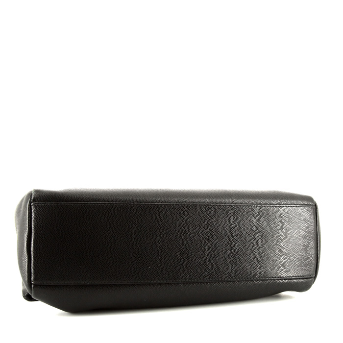 Saint Laurent West Hollywood shoulder bag in black grained leather - Detail D4