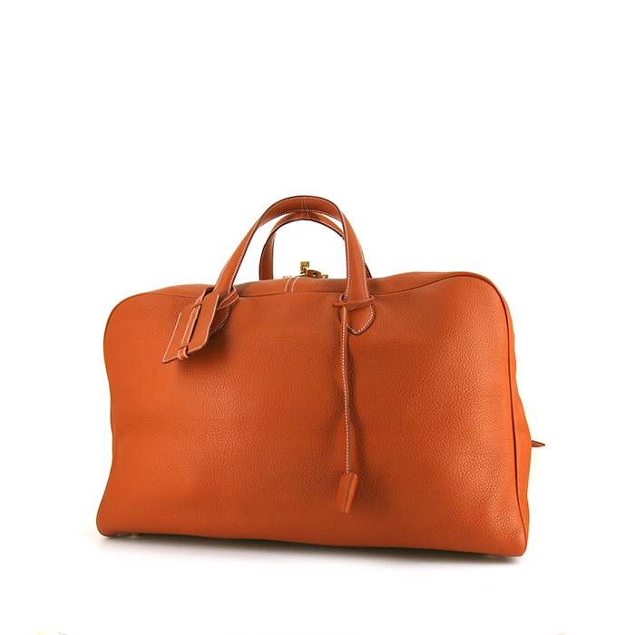 Hermes Victoria travel bag in orange leather taurillon clémence - 00pp