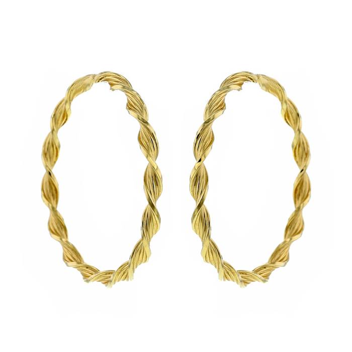 Jolie Paire De Créoles Vintage – Boucles D'oreilles – Occasion