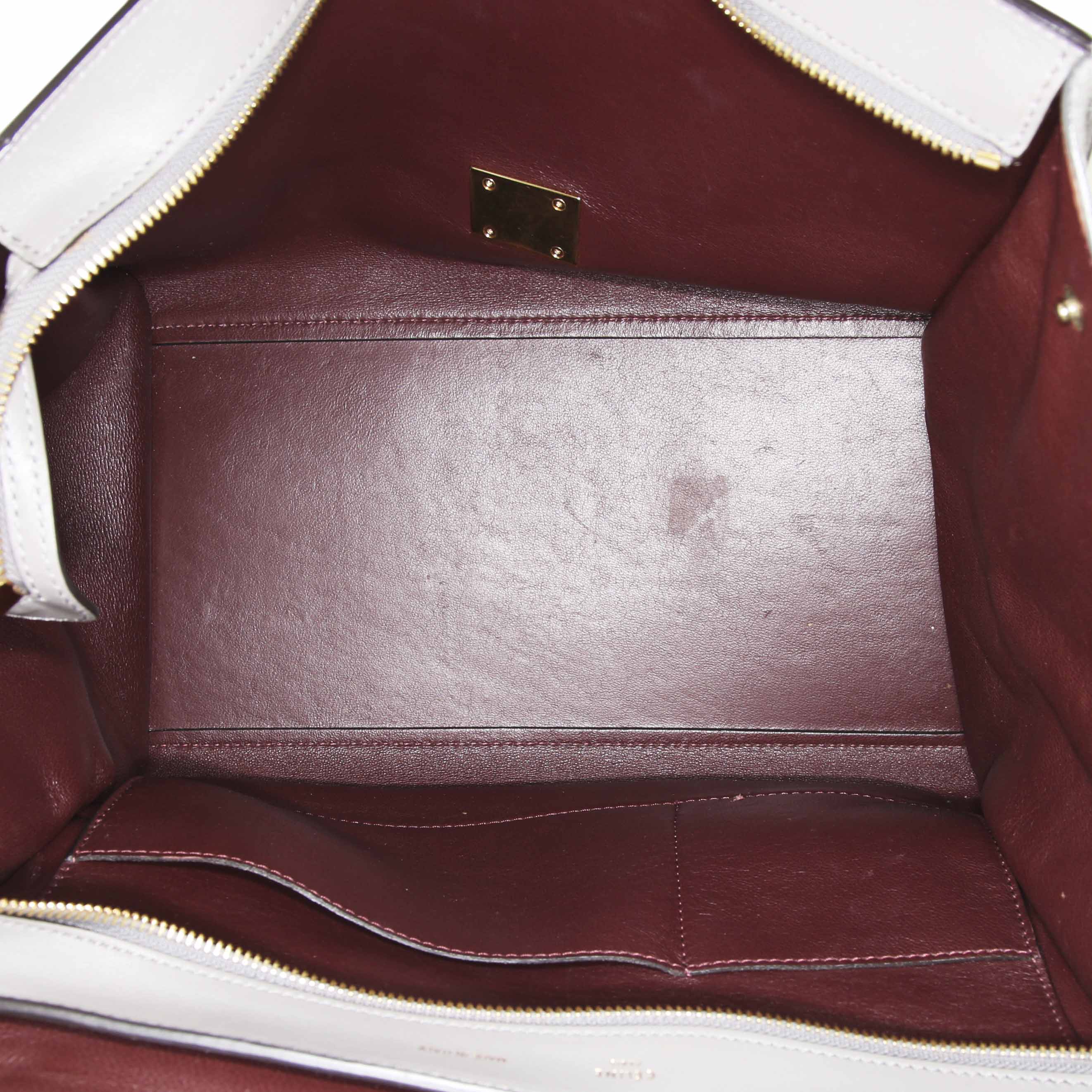 Borsa Celine Trapeze in pelle grigia simil coccodrillo e camoscio grigio - Detail D3