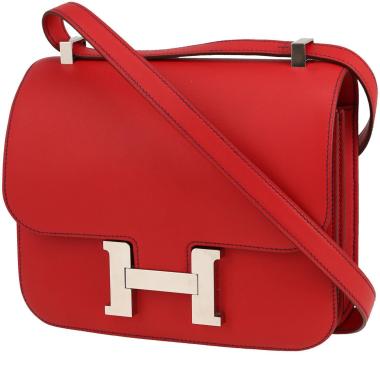 Sac bandoulière Hermès  Constance en cuir Swift rouge