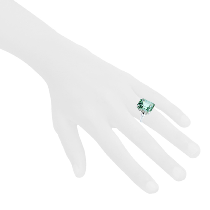 Anello Tiffany & Co Sparklers in argento e quarzo verde - Detail D1