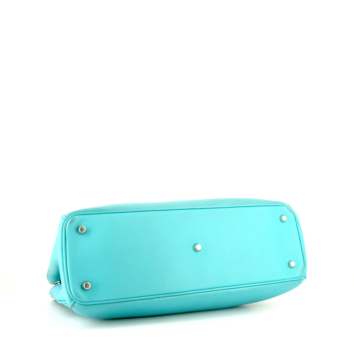 Dior Diorissimo large model handbag in turquoise leather - Detail D5