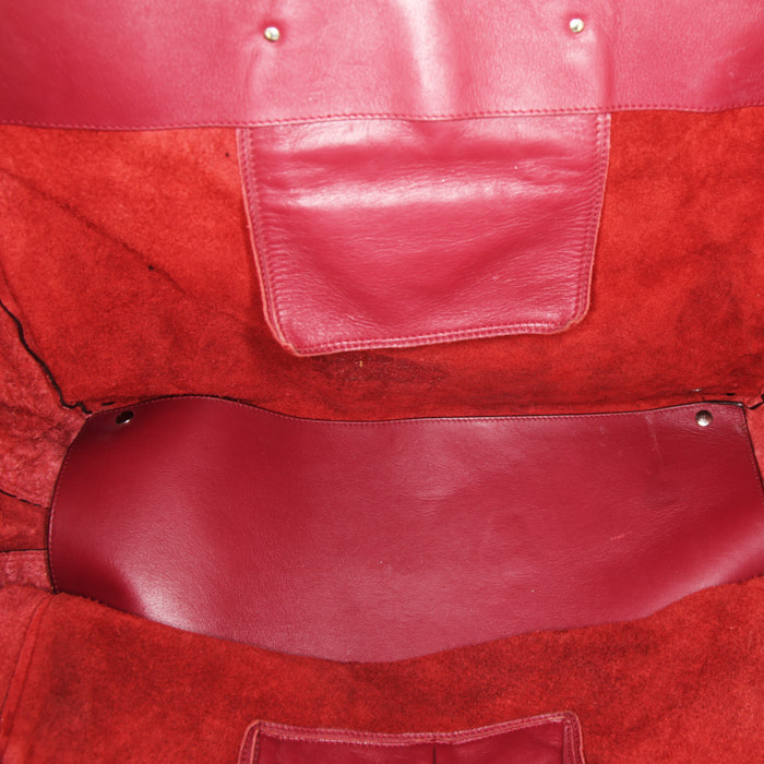 Shopping bag Balenciaga Papier in pelle bordeaux - Detail D2