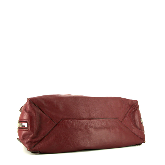 Shopping bag Balenciaga Papier in pelle bordeaux - Detail D4