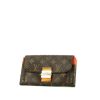 Portefeuille Louis Vuitton en toile monogram marron et cuir rouge - 00pp thumbnail