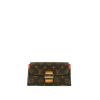 Portefeuille Louis Vuitton en toile monogram marron et cuir rouge - 360 thumbnail