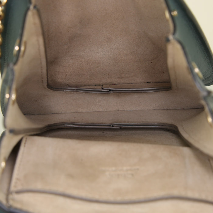 Sac bandoulière Chloé Faye en cuir bleu et daim bleu - Detail D3