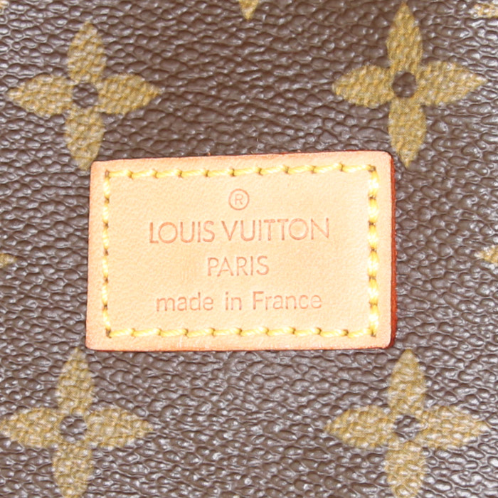 Bolso bandolera Louis Vuitton  Saumur modelo pequeño  en lona Monogram revestida marrón y cuero natural - Detail D3