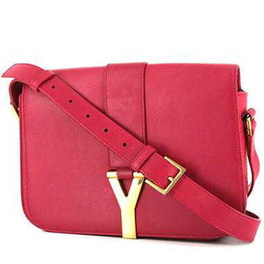 Bolso bandolera Saint Laurent en cuero rosa