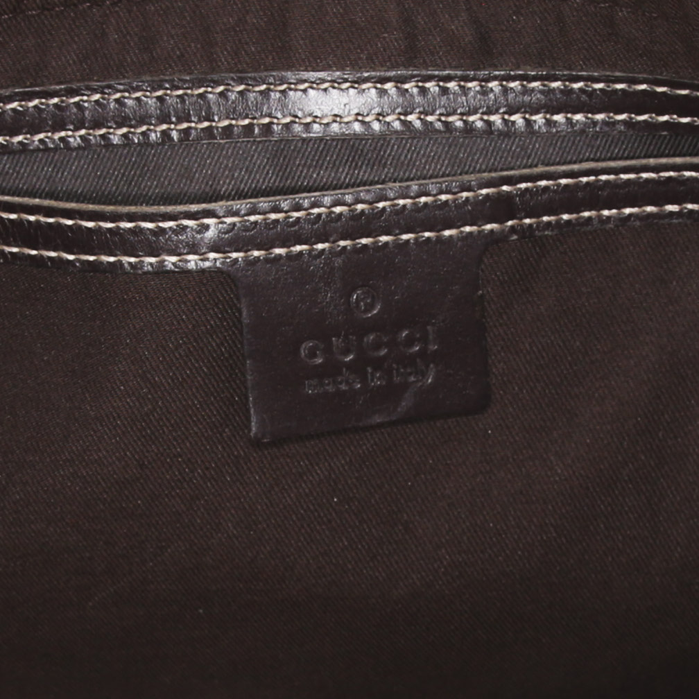 Bolsito-cinturón Gucci en lona Monogram beige y cuero marrón - Detail D3