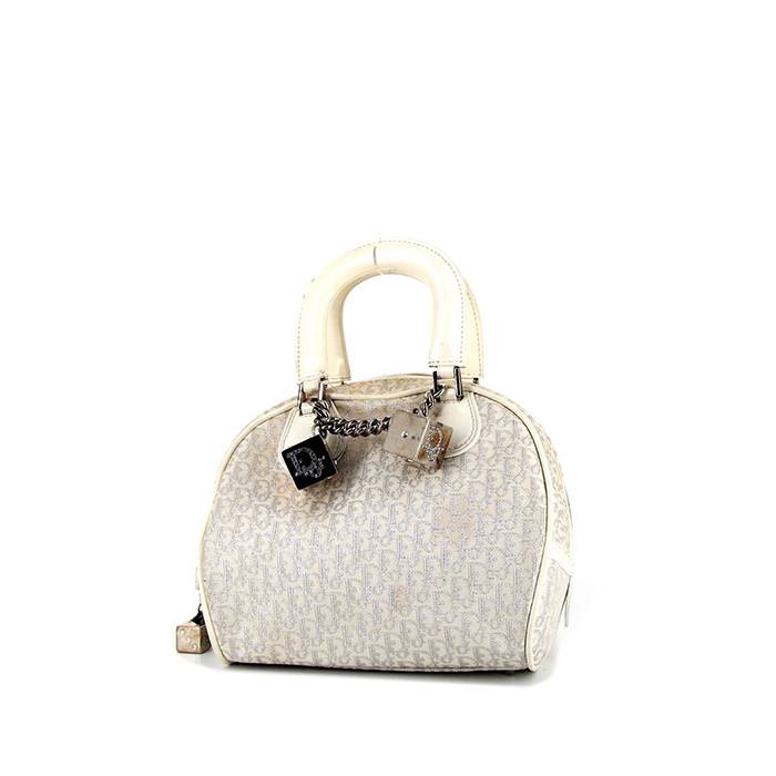 Dior Vintage handbag in white logo canvas and white leather - 00pp