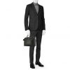 Ralph Lauren briefcase in black grained leather - Detail D1 thumbnail