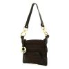 Fendi Zucca handbag in brown and black monogram canvas and black leather - 00pp thumbnail