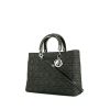 Bolso de mano Dior Lady Dior modelo grande en lona cannage negra - 00pp thumbnail