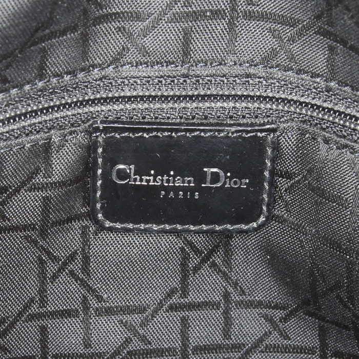 Dior Lady Dior large model handbag in black canvas cannage - Detail D4