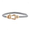 Fred Force 10 large model bracelet in pink gold,  yellow gold and stainless steel - 00pp thumbnail