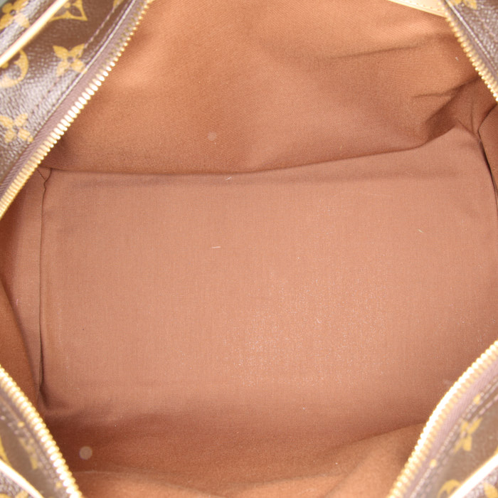 Louis Vuitton Carryall 24 hours bag in brown monogram canvas and natural leather - Detail D2