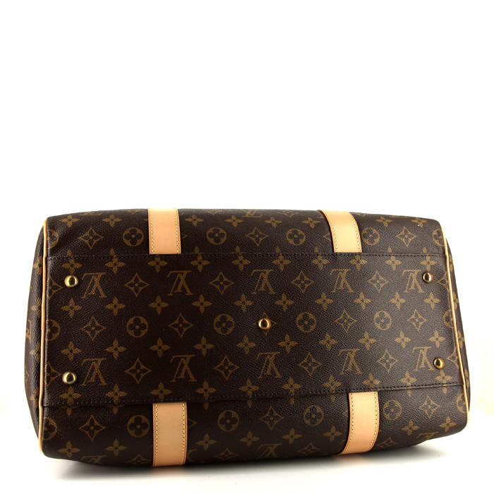 Louis Vuitton Carryall 24 hours bag in brown monogram canvas and natural leather - Detail D4