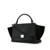Celine Trapeze handbag in black leather and black suede - 00pp thumbnail