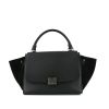 Celine Trapeze martellatabag in black leather and black suede - 360 thumbnail
