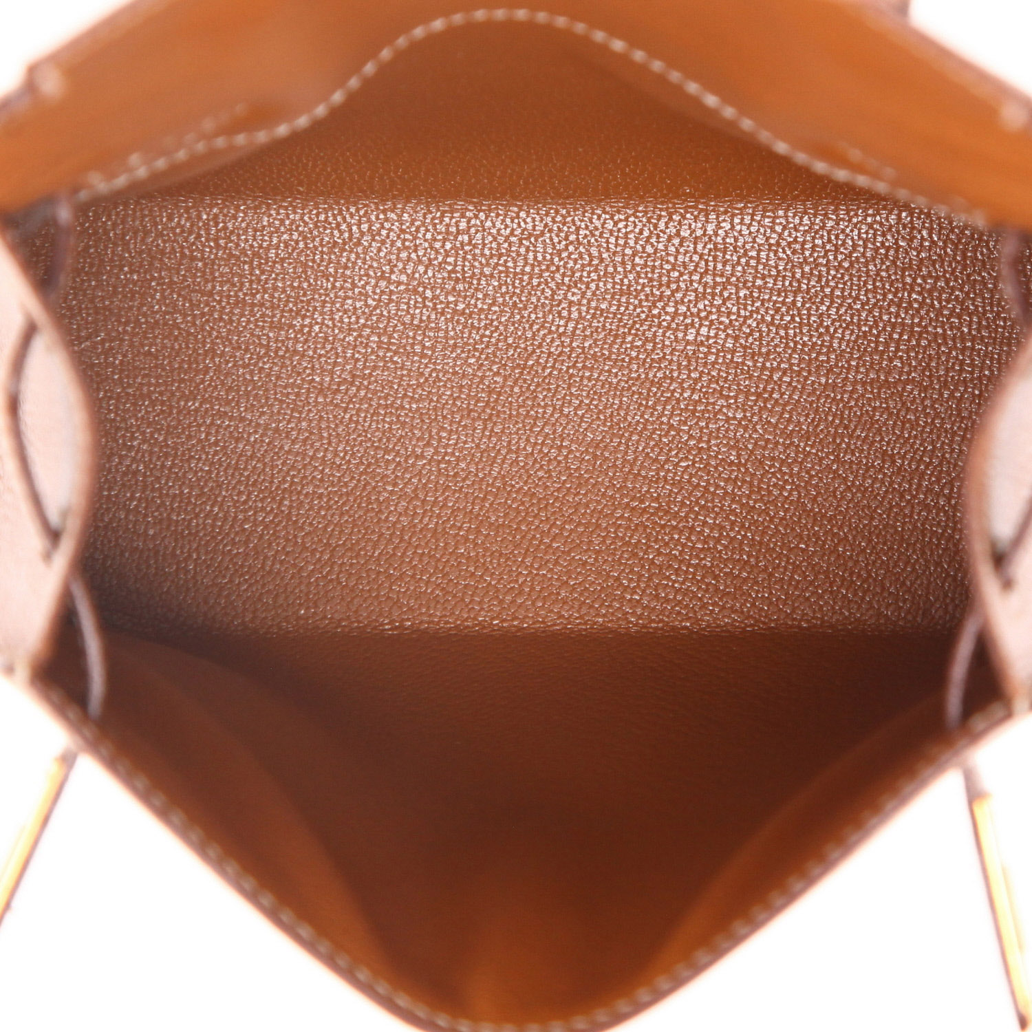 Hermès Kelly 15 cm handbag in gold Courchevel leather - Detail D3