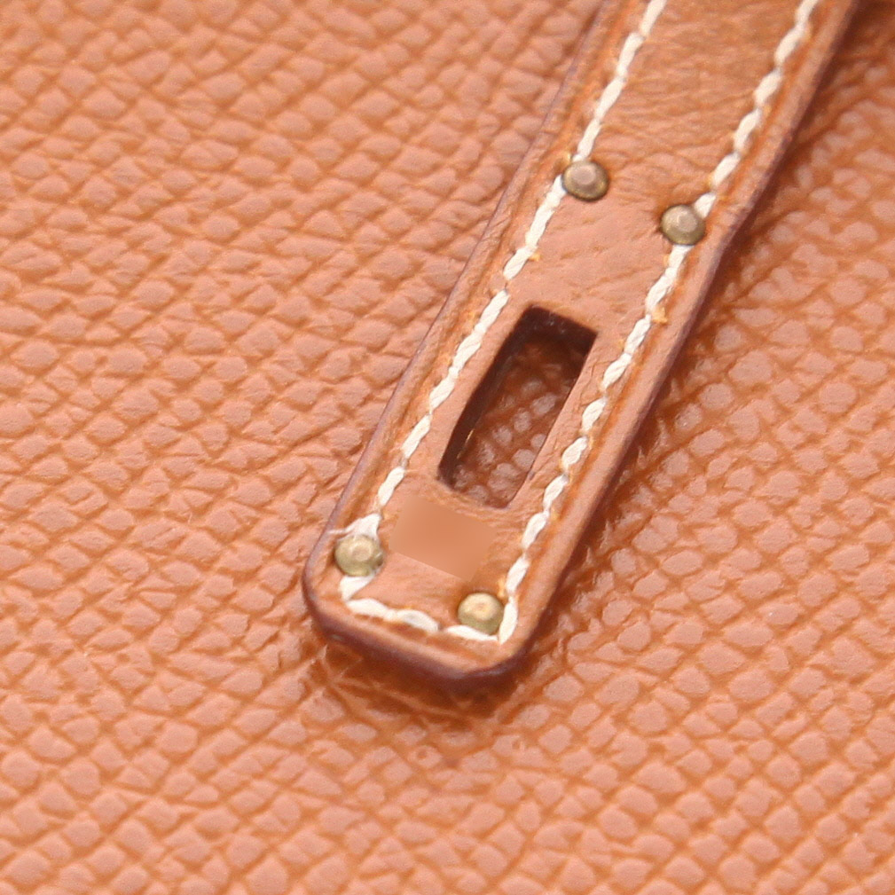 Hermès Kelly 15 cm handbag in gold Courchevel leather - Detail D4