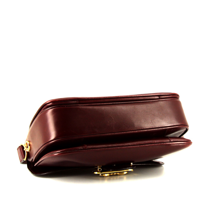 Borsa a spalla Celine Vintage in pelle bordeaux - Detail D5