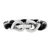 Hermes Torsade bracelet in silver and leather - 00pp thumbnail
