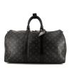 Louis Vuitton Keepall 45 weekend bag in grey monogram canvas and black leather - 360 thumbnail