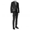 Borsa weekend Louis Vuitton Keepall 45 in tela monogram grigia e pelle nera - Detail D2 thumbnail